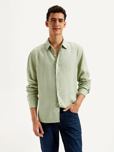 levi's Men's Redloop Solid Slim Fit Linen Shirt-picture-35
