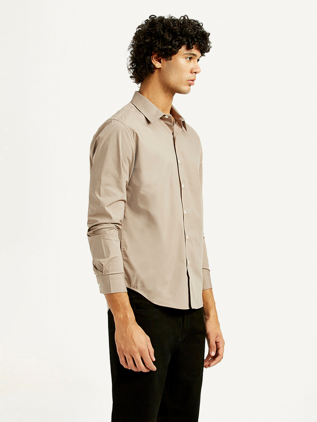 Men's Redloop Solid Slim Fit Shirt - Side View