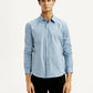 Men's Redloop Solid Light Blue Slim Fit Shirt - Front View