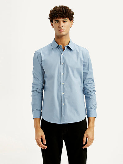 levi's Men's Redloop Solid Light Blue Slim Fit Shirt-picture-11