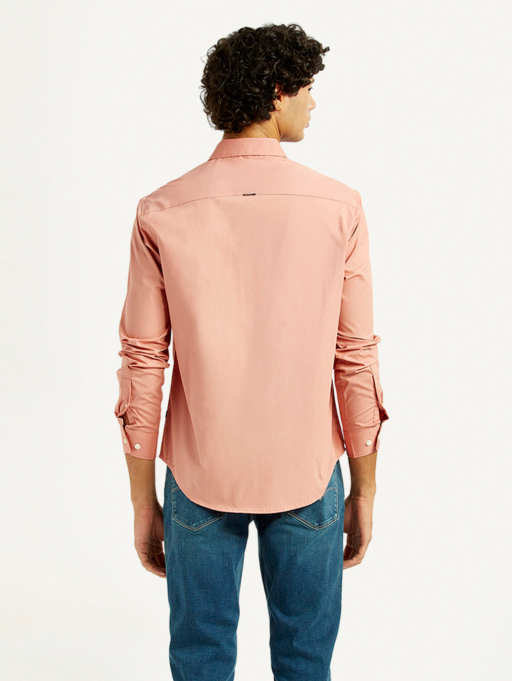 Men's Redloop Solid Slim Fit Shirt - Back View
