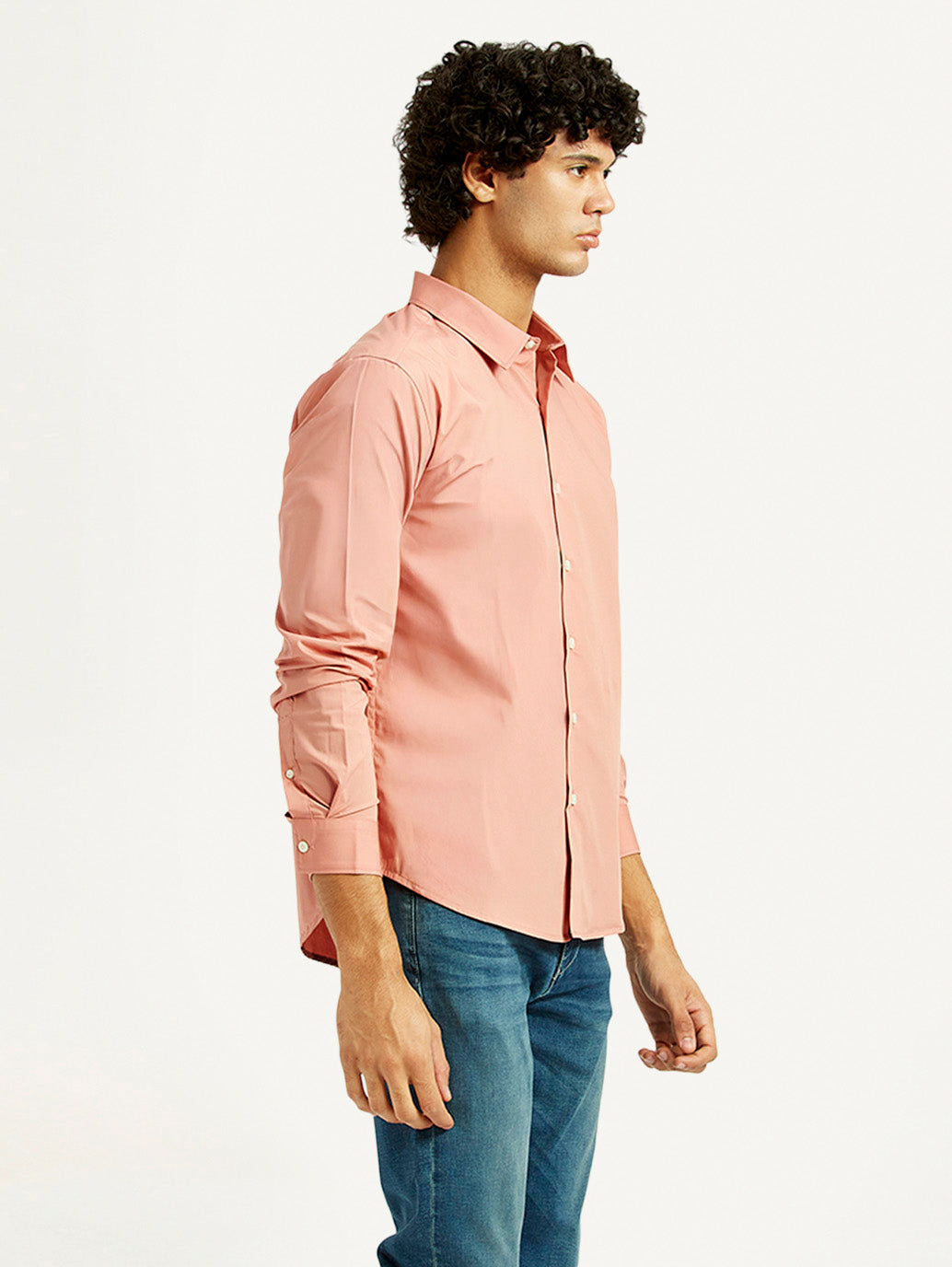 Men's Redloop Solid Slim Fit Shirt - Side View