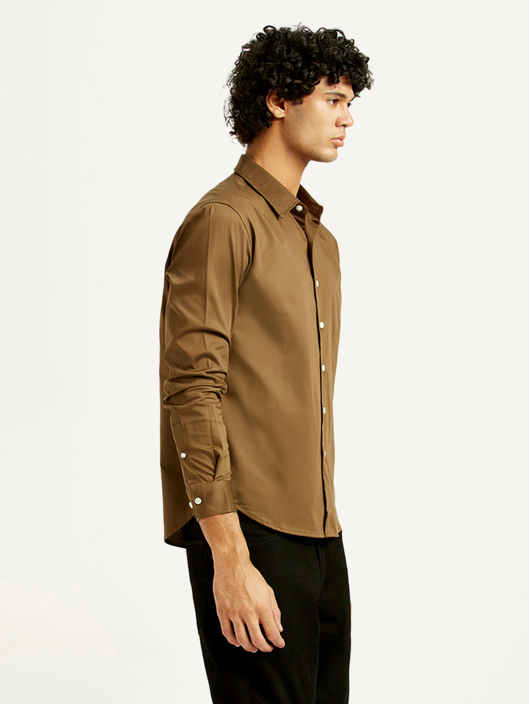Men's Redloop Solid Slim Fit Shirt - Side View