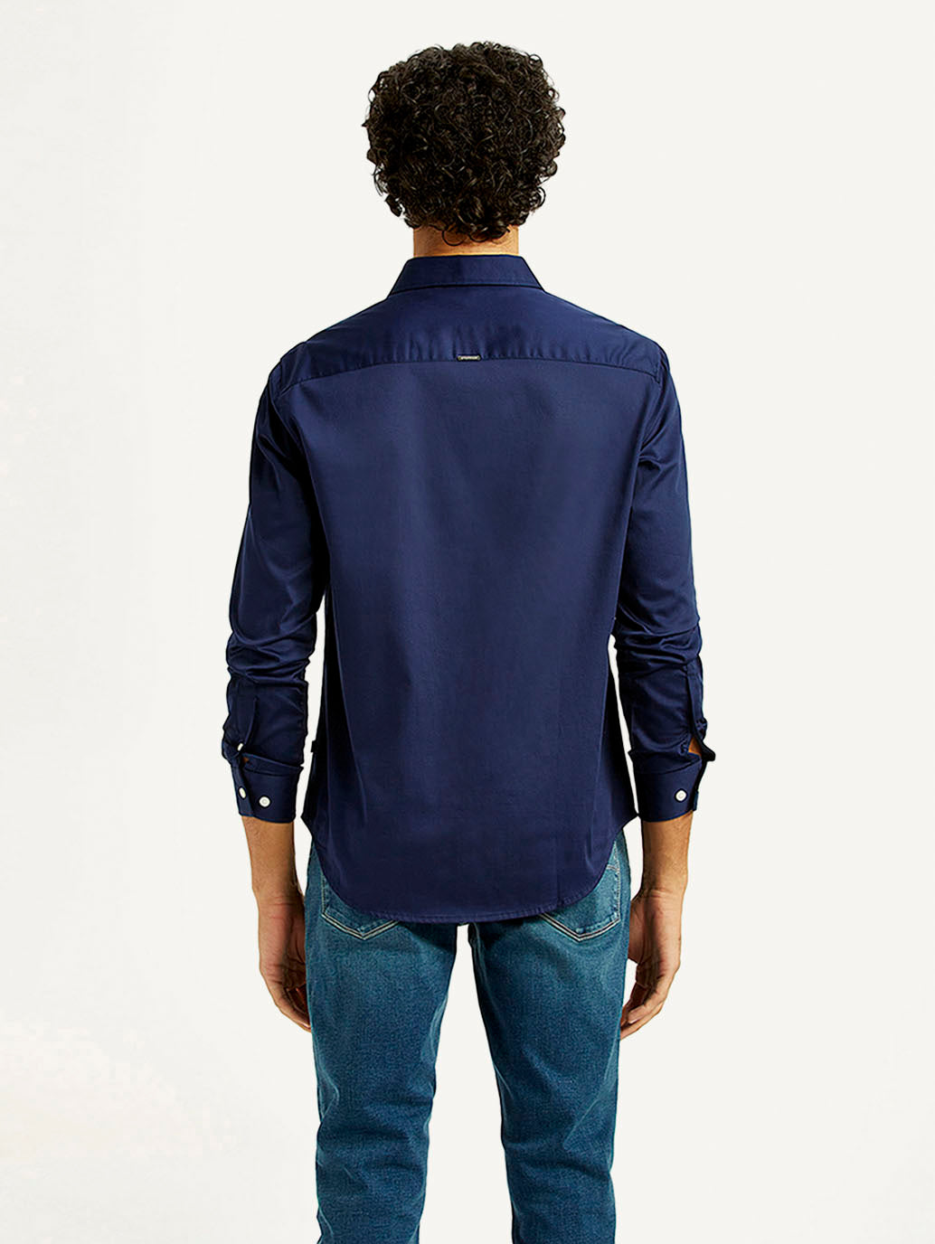 Men's Redloop Solid Slim Fit Shirt - Back View