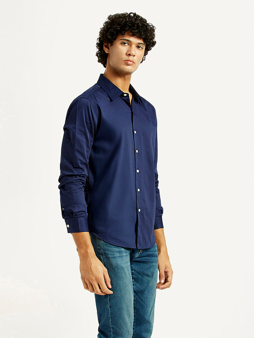 Men's Redloop Solid Slim Fit Shirt - Side View