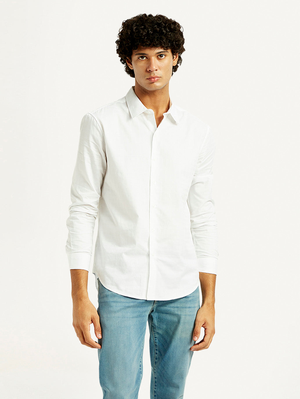 Men's Redloop Solid Slim Fit Shirt - Front View