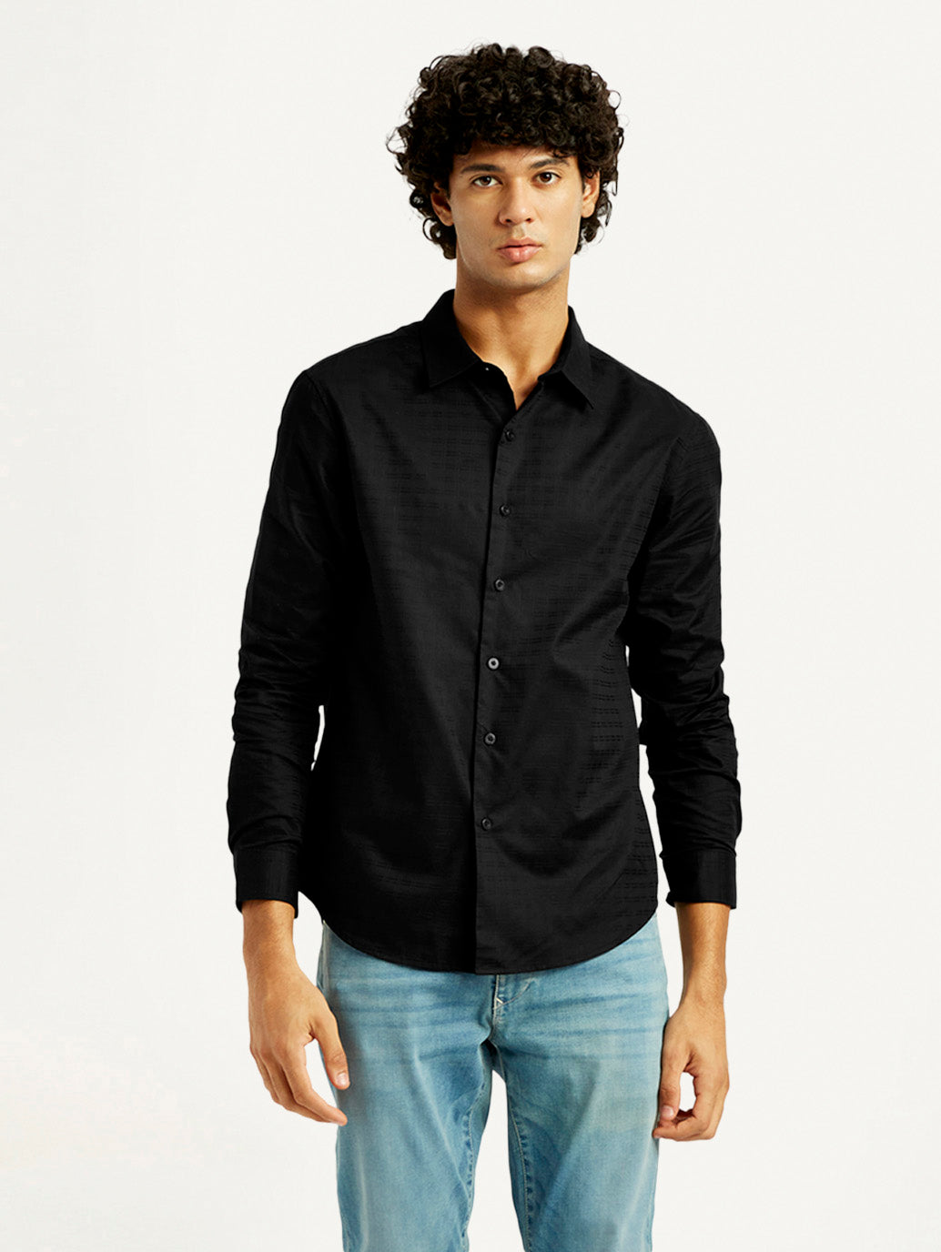 Men's Redloop Solid Slim Fit Shirt - Front View