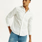 Men's Redloop Striped White Slim Fit Shirt - Elevated View
