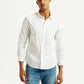 Men's Redloop Striped White Slim Fit Shirt - Front View