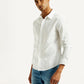 Men's Redloop Striped White Slim Fit Shirt - Side View