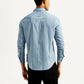 Men's Redloop Striped Light Blue Slim Fit Shirt - Back View