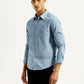 Men's Redloop Striped Light Blue Slim Fit Shirt - Side View