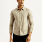 Men's Redloop Solid Beige Slim Fit Shirt - Front View