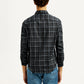 Men's Redloop Checkered Charcoal Grey Slim Fit Shirt - Back View