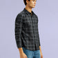 Men's Redloop Checkered Charcoal Grey Slim Fit Shirt - b5ffa77c-9f70-4e57-8968-e7c8355baa46 View