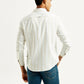 Men's Redloop Striped White Slim Fit Shirt - Back View