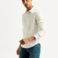 Men's Redloop Striped White Slim Fit Shirt - Side View