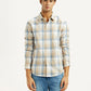 Men's Checkered Multi Color Slim Fit Shirt - Front View