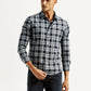 Men's Checkered Navy Slim Fit Shirt - Styleshot View