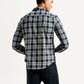 Men's Checkered Navy Slim Fit Shirt - Back View