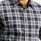 Men's Checkered Navy Slim Fit Shirt - Detail View