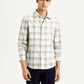Men's Redloop Checkered Beige Slim Fit Shirt - Styleshot View