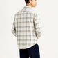 Men's Redloop Checkered Beige Slim Fit Shirt - Back View