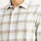 Men's Redloop Checkered Beige Slim Fit Shirt - Detail View