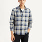 Men's Checkered Grey Slim Fit Shirt - Styleshot View