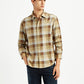 Men's Checkered Light Brown Slim Fit Shirt - Styleshot View