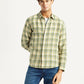 Men's Checkered Yellow Slim Fit Shirt - Styleshot View
