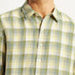 Men's Checkered Yellow Slim Fit Shirt - Detail View