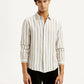 Men's Striped Beige Slim Fit Shirt - Styleshot View