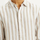 Men's Striped Beige Slim Fit Shirt - 20 View