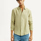 Men's Striped Light Yellow Slim Fit Shirt - Styleshot View
