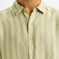 Men's Striped Light Yellow Slim Fit Shirt - Detail View