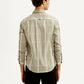 Men's Checkered Beige Slim Fit Shirt - Back View