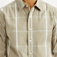 Men's Checkered Beige Slim Fit Shirt - Detail View