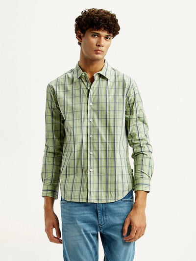 levi's Men's Checkered Light Green Slim Fit Shirt-picture-20
