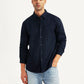 Men's Solid Navy Slim Fit Shirt - 390d1097-26cd-4c8b-8978-1a197fb8fcfd View