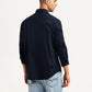 Men's Solid Navy Slim Fit Shirt - Back View
