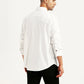 Men's Solid White Slim Fit Shirt - Back View