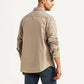 Men's Solid Beige Slim Fit Shirt - Back View