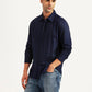 Men's Pin Stripes Navy Slim Fit Shirt - d665c892-12ae-4490-9e77-f3c7487cdaf6 View