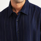 Men's Pin Stripes Navy Slim Fit Shirt - 88b91501-fc5e-4b75-829d-245e3b90af99 View