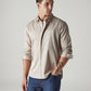 Men's Solid Slim Fit Poplin Redloop Shirt - Styleshot View