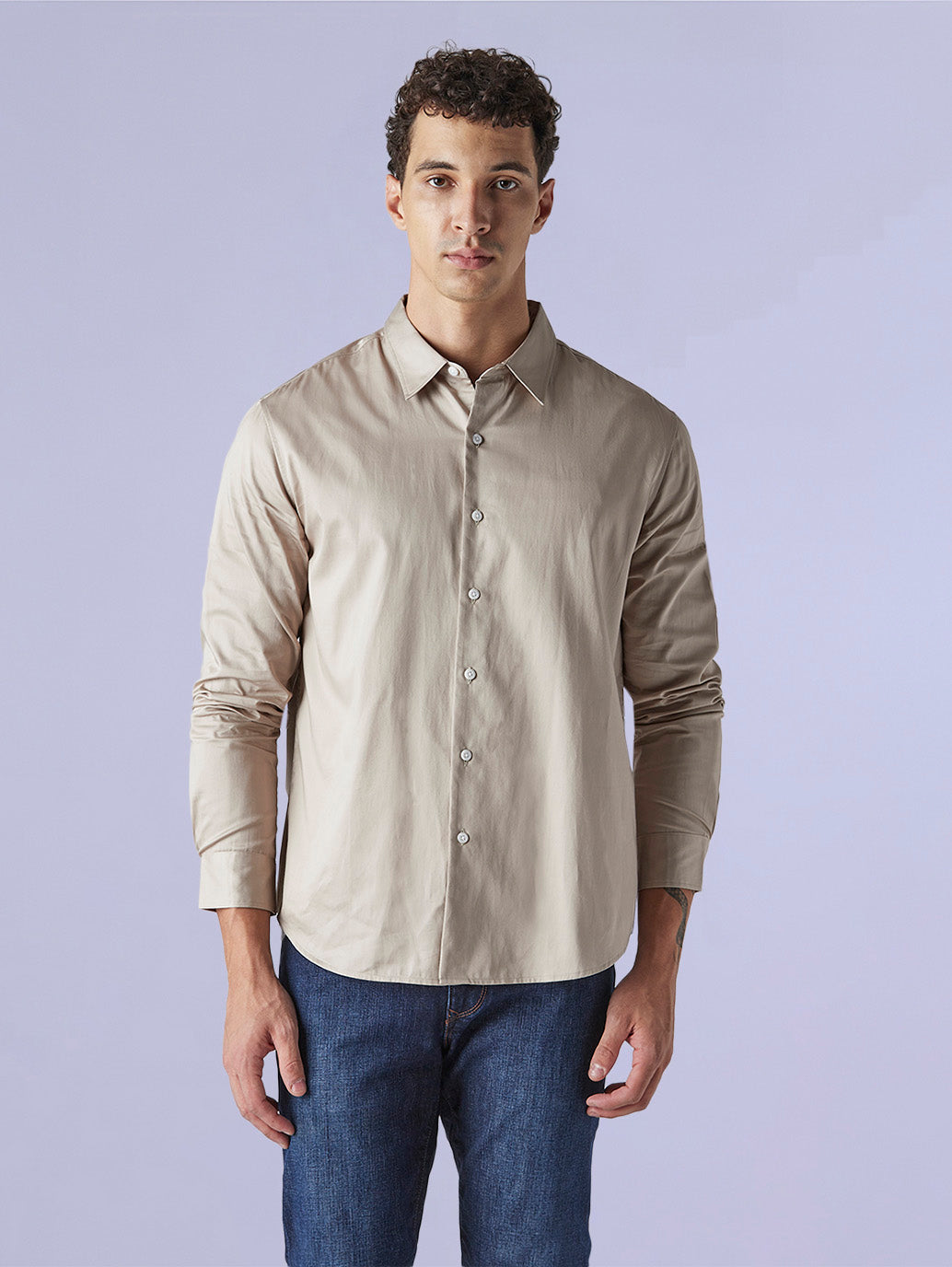Men's Solid Slim Fit Poplin Redloop Shirt - 2c0149c5-3946-4c92-ac59-717c93229034 View