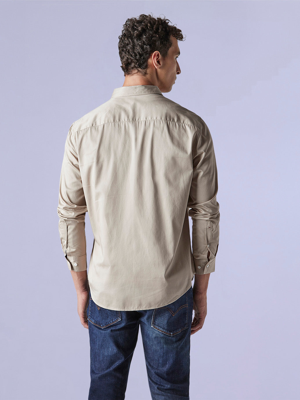 Men's Solid Slim Fit Poplin Redloop Shirt - 1ebd25d8-5afc-4dd1-aacf-cfc2beed8a99 View