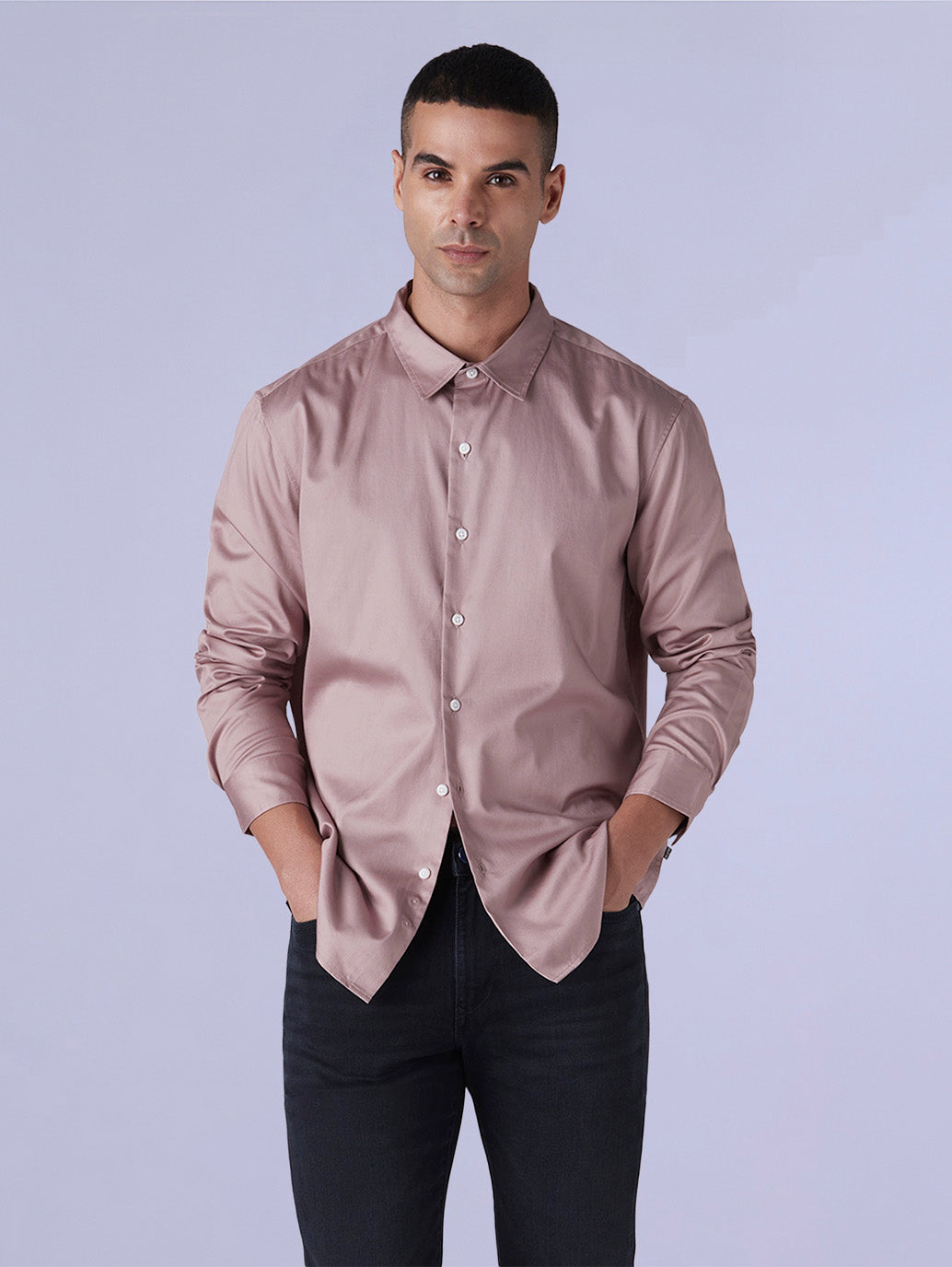 Men's Redloop Solid Slim Fit Poplin Shirt