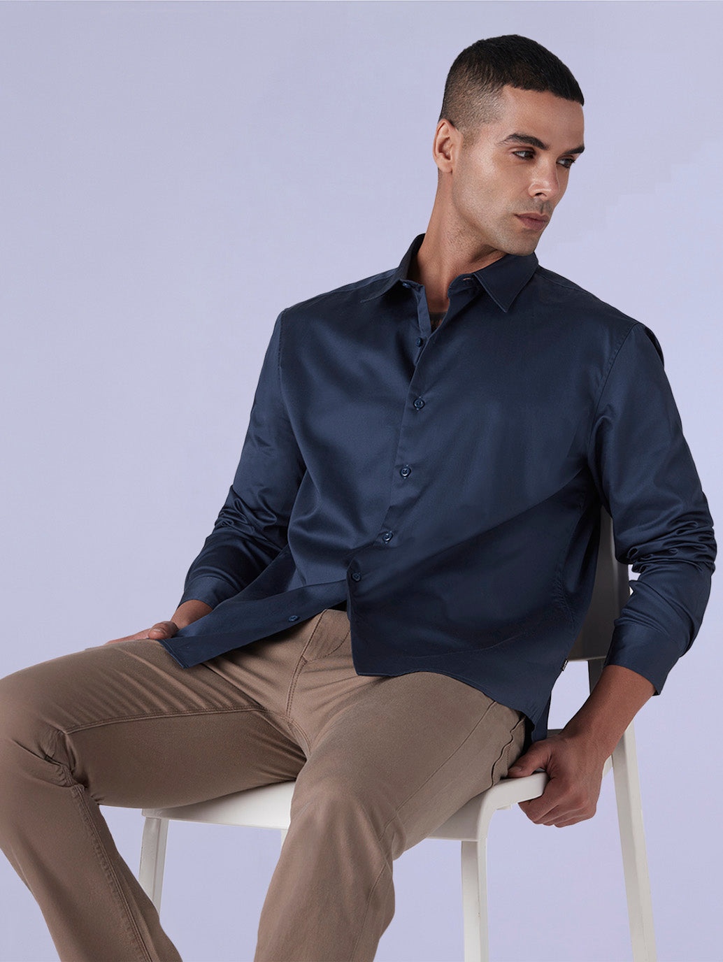 Men's Redloop Solid Slim Fit Poplin Shirt